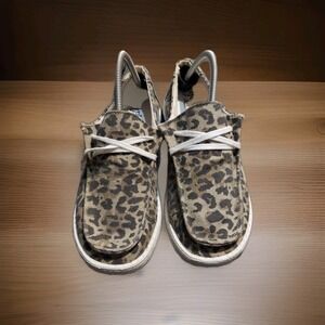 Gypsy Jazz Women's Size 11 Cheetah  Ladies Shoes Tan Leopard Slip Ons Summer